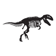 Giganotosaurus dinosaur skeleton silhouette