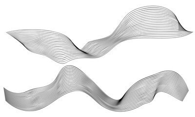 Technology abstract lines on white background. Undulate Grey Wave