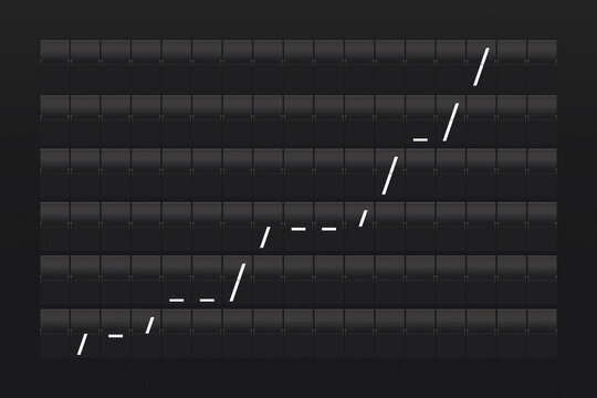 Aviation Growth Graph on Split-Flap Display. Minimalist Air Traffic and Travel Industry Concept