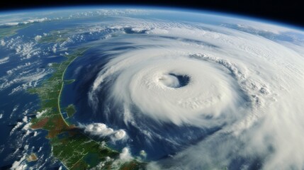 Satellite images of a hurricane from a satellite