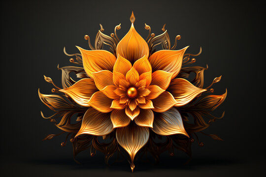 Generative AI picture of beautiful abstract lotus flower made with generative AI