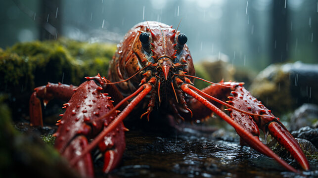 lobster on the beach HD 8K wallpaper Stock Photographic Image