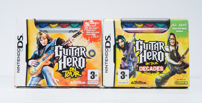 kent, uk 01.01.2023 A Guitar Hero On Tour & Decades Guitar Grip Bundle Nintendo Ds Game & Guitar Grip. Music and guitar rock hero music software and hardware.