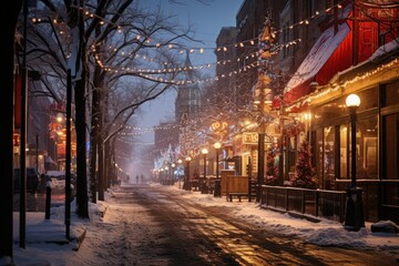 Fototapeta na wymiar Urban Winter Scenes - Generative AI
