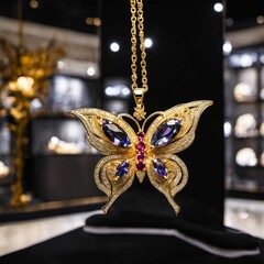 An AI illustration of the butterfly pendant that is one of the most selling items on the market - obrazy, fototapety, plakaty