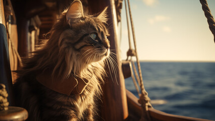 During the Age of Exploration, a cat boarded a ship and headed to the New World.