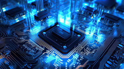 Abstract background circuit board technology colors neon V3 Generative Ai