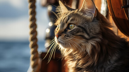 During the Age of Exploration, a cat boarded a ship and headed to the New World.