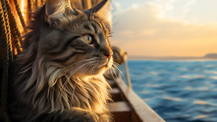 During the Age of Exploration, a cat boarded a ship and headed to the New World.