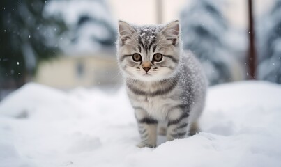 A Cat's Winter Stroll