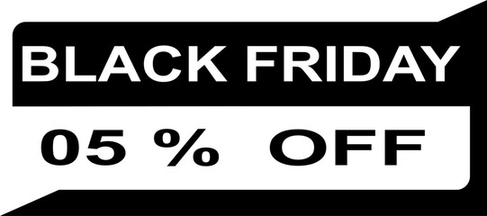 black friday tag 05% percent off, vector illustration.