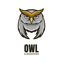 Illustration Head Owl Mascot Logo
