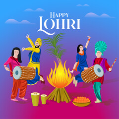 Lohri Indian Festival Creative Design
