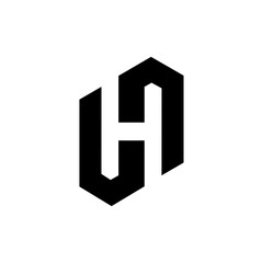Letter H with negative space modern unique shape monogram real estate logo design