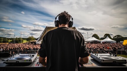 dj in action, view from the back