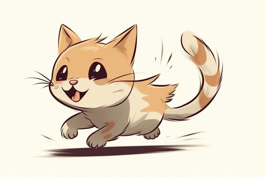 adorable comic speedy cat. Generative AI