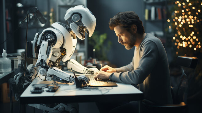 Erfinder bekommt Hilfe von einem Roboter