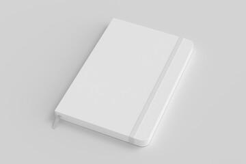White cover notebook mockup on white background - obrazy, fototapety, plakaty
