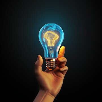 light bulb in hand,hand holding bulb. bulb in hand . Idea concept, great ideas. 
