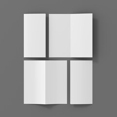 Half-folded flyer vertical booklet mockup on gray background