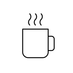 Coffee mug line icon on white. Editable stroke