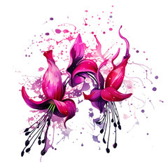 Fototapeta premium Fuchsia hand drawn splashe