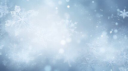 Fototapeta na wymiar blue winter background with snowflakes | generative AI