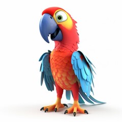 Macaw bird character illustration