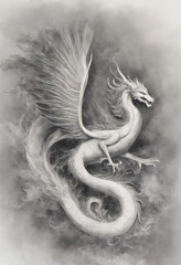 dragon on black background