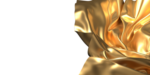 Lustrous Texture: Abstract 3D Gold Cloth Illustration for Rich and Glamorous Designs