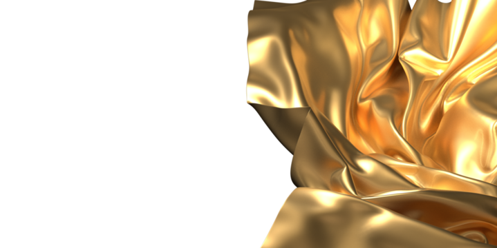 Lustrous Texture: Abstract 3D Gold Cloth Illustration for Rich and Glamorous Designs