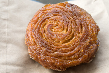 Kouign-amann, a traditional Breton cake made with butter. 