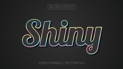 Editable shiny black 3d text effect template style premium vector black dark background
