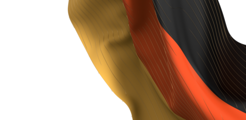 Flag of Germany. Wide format 3D illustration. State symbol of the Federal Republic of Germany.