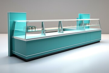 Isolated retail counter for trade, display, or reception purposes. Generative AI