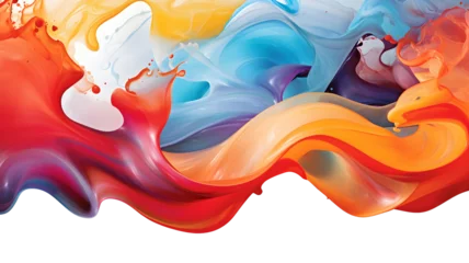 Fotobehang Abstract watercolor paint background, splash of multicolor paint on a white background, splatter of acrylic paint, Abstract painting with vibrant colors, splash, paint, brush strokes  © GrafitiRex