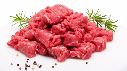 Obraz premium minced beef in a white background 