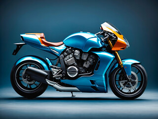 Blue sport motorbike