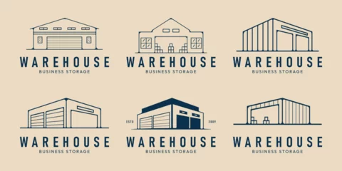 Fotobehang set of warehouse line art icon logo template vector illustration design © CAH_YOU