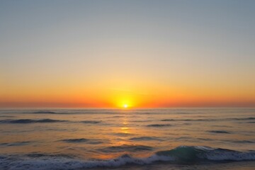 Fototapeta na wymiar Sea over with the clouds golden sunrise or sunset. generative ai