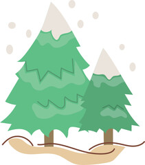 Winter pine tree illustration