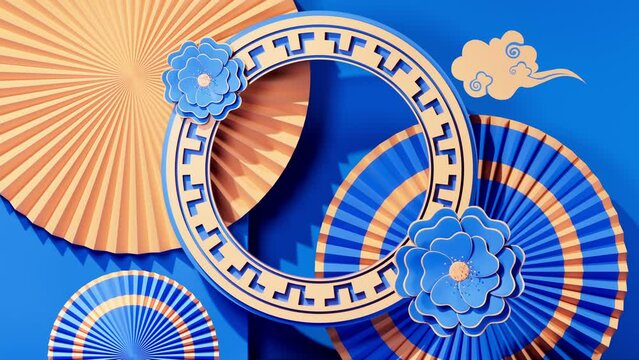 Chinese traditional background, Chinese style background , e-commerce background, 3d rendering.