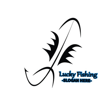 logo kail beruntung dan ilustrasi vektor ikan untuk bisnis