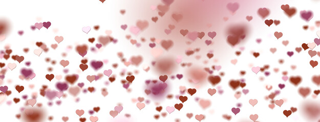  Red heart love confettis. Valentine's day falling