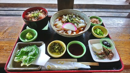 Set meal at Daio Wasabi Farm.