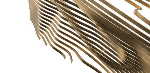Golden Weave: Abstract 3D Gold Cloth Illustration with Intricate Patterns