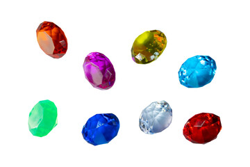 precious gemstones  color stones diamonds multicolored isolate