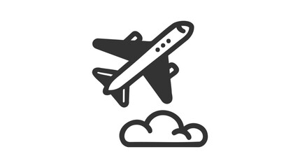 Plane icon vector, solid illustration, pictogram isolated on white