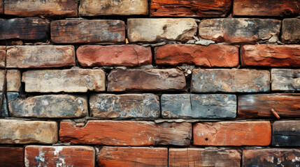 A Detailed Close-Up of a Textured Brick Wall .background or wallpaper.