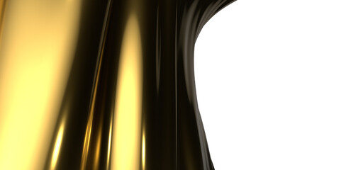 Naklejka premium Opulent Drapery: Abstract 3D Gold Cloth Illustration for Exquisite Visuals